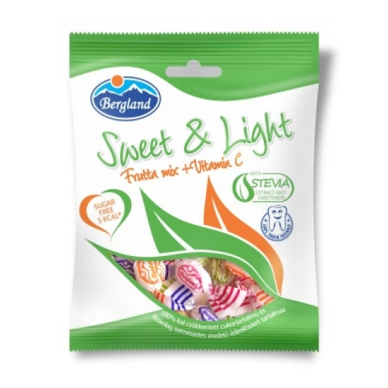 Sweet&amp;light frutta mix + vitamin C cukormentes cukorka 60 g