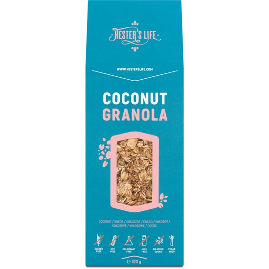 Hester's gluténmentes kókuszos granola, 320g