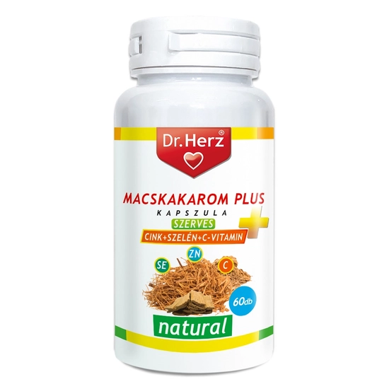 Dr. Herz Macskakarom + Szerves Cink + Szelén + C-vitamin, 60db