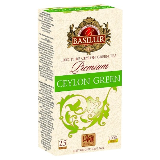 Basilur premium green zöld tea 25 filter 50 g - 71724