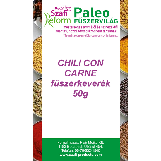 Szafi Reform Paleo Chili con carne fűszerkeverék, 50 g