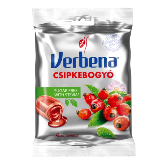 Verbena sugar free cukorka csipkebogyó, 60 g