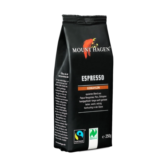 Mount Hagen bio őrölt Espresso kávé, 250 g