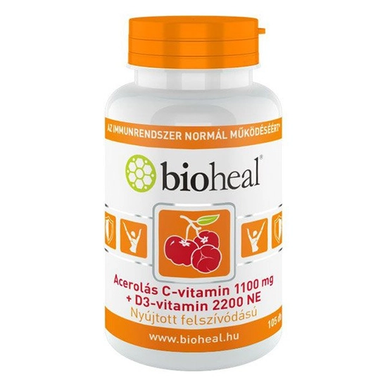Bioheal Acerolás C-vitamin 1100mg + D3-vitamin 2200NE filmtabletta, 105 db