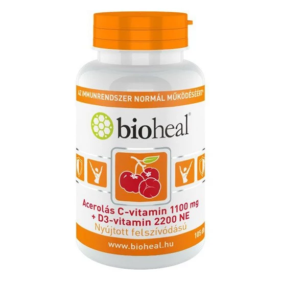 Bioheal Acerolás C-vitamin 1100mg + D3-vitamin 2200NE filmtabletta, 105 db