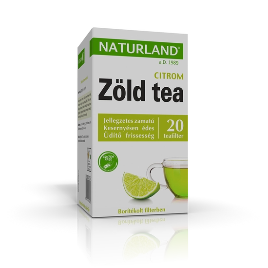 Naturland Zöld Tea Citrom Ízesítéssel, 20 filter