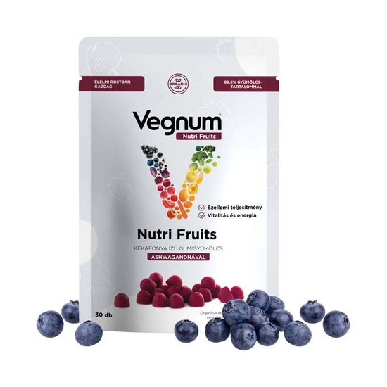 Vegnum Nutri Fruits Kékáfonya ízű gumigyümölcs ashwagandhával 30 db