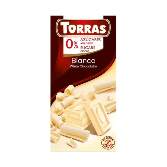 Torras fehércsokoládé édesítőszerrel, 75g