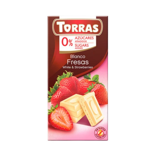 Torras fehércsokoládé epres, 75 g