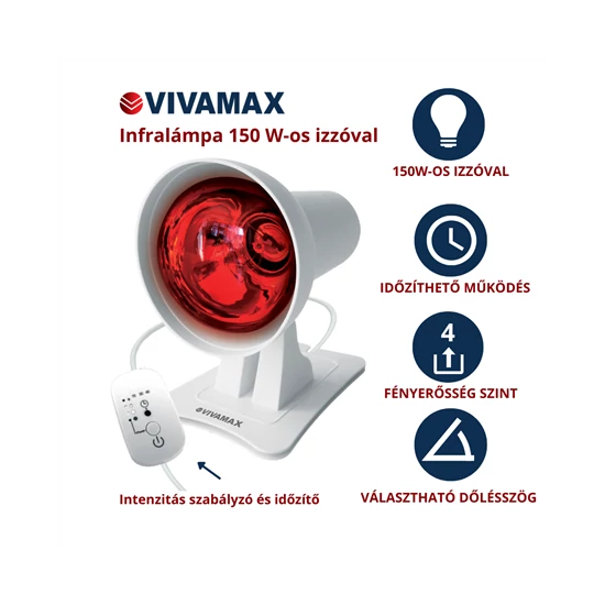 Infralámpa extra funkciókkal (150 W-os izzóval)