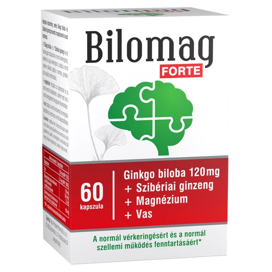 Bilomag forte 120mg gingko biloba kivonatot tartalmazó étrend-kiegészítő kapszula, 60 db