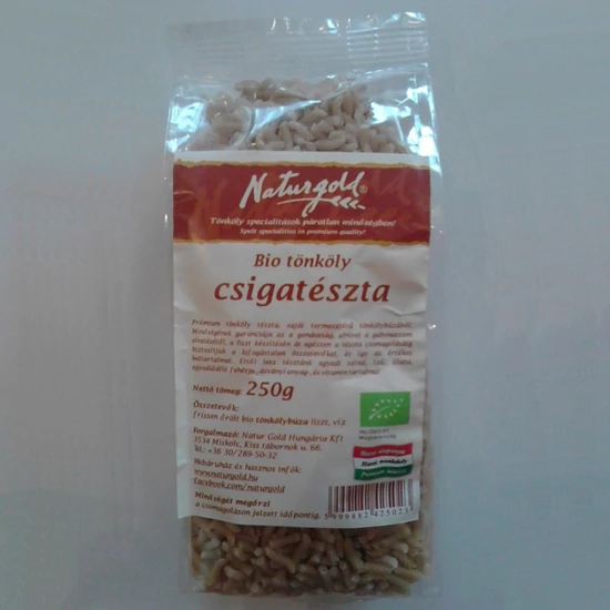 Naturgold bio tönköly csiga - fehér, 250 g