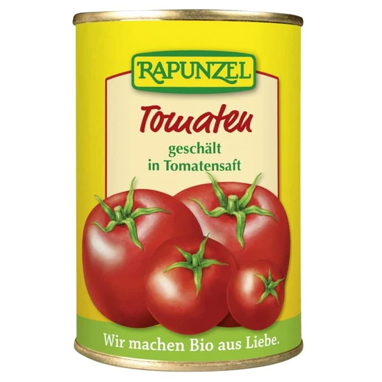 Rapunzel bio hámozott egész paradicsom paradicsomlében, 400 g