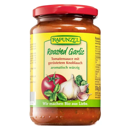 Rapunzel bio Paradicsomszósz pirított fokhagymával, vegán, 350 g