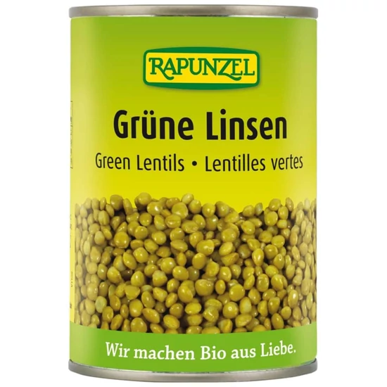 Rapunzel bio Zöld lencse sós lében, 400 g