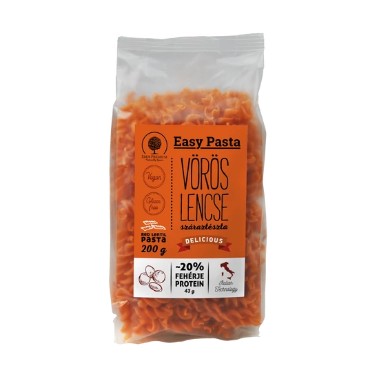 Éden Prémium Easy Pasta Vöröslencse tészta orsó, 200g